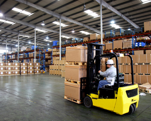 Busy industrial warehouse business
