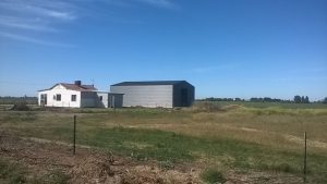 View from the street of the completed Hanwood farm shed