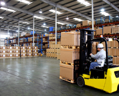 Busy warehouse after construction was completed