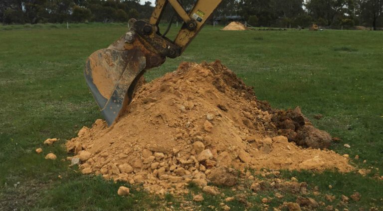 excavating dirt